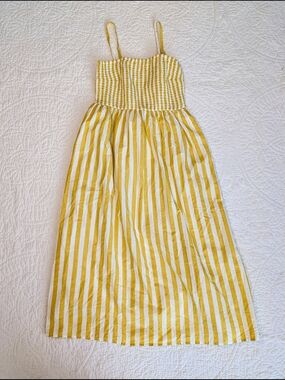 a new day Yellow & White Smocked Sundress